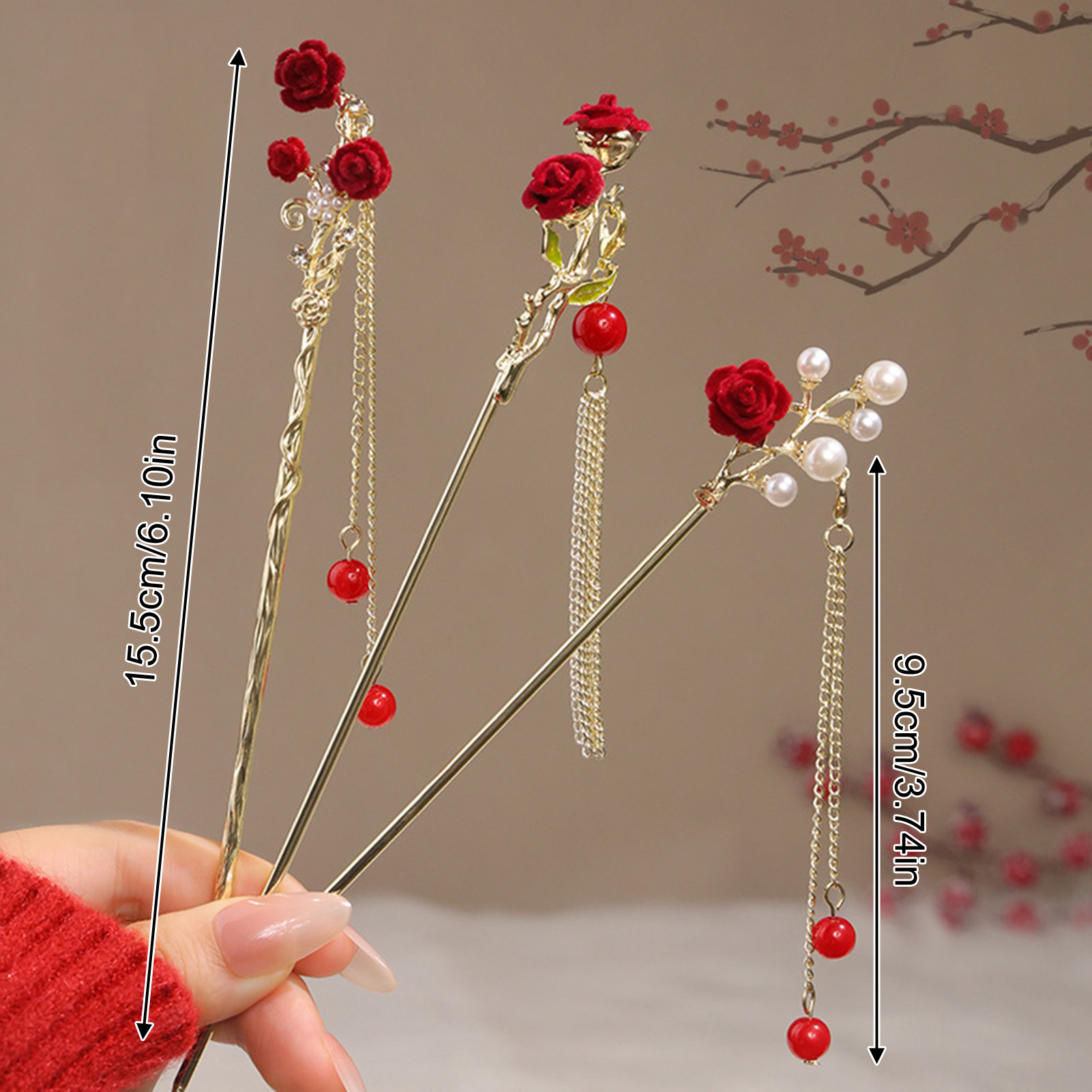 Chinese Style Rose Flower Hair - đánh giá và giá Supply Florist